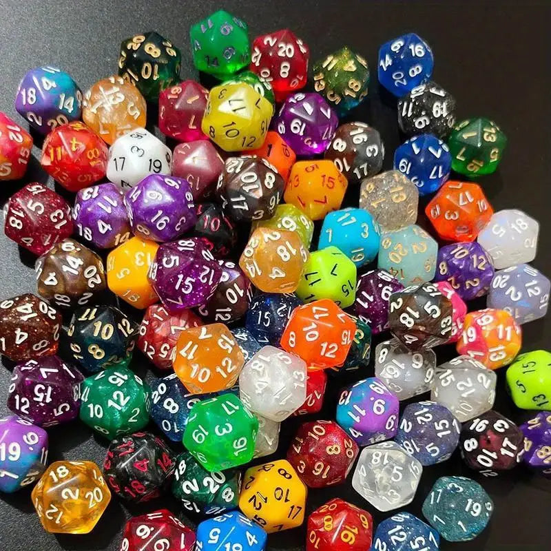 x10 Random Colour 20 Sided Dice