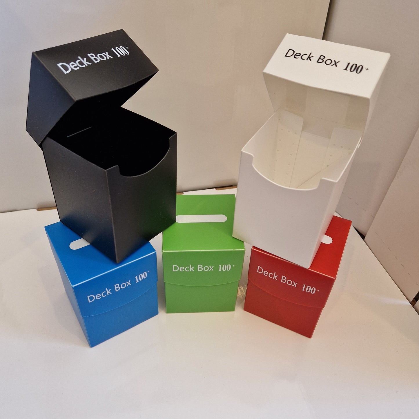 5 Mixed Colour Deck Boxes | 100+ Cards | Black, Red, Blue, Green, White | Dividers Included
