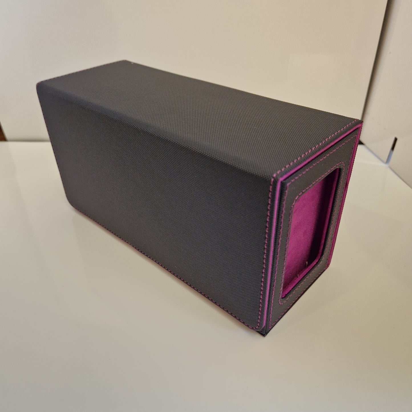 Black & Purple Magnetic Deck Box with Tray - 240+ Cards