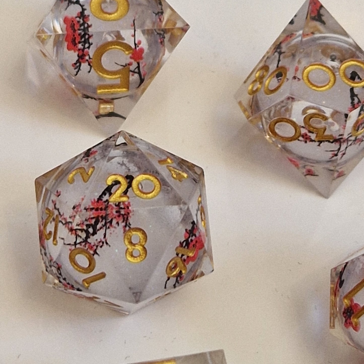 Cherry Blossom 7 Polyhedral Dice