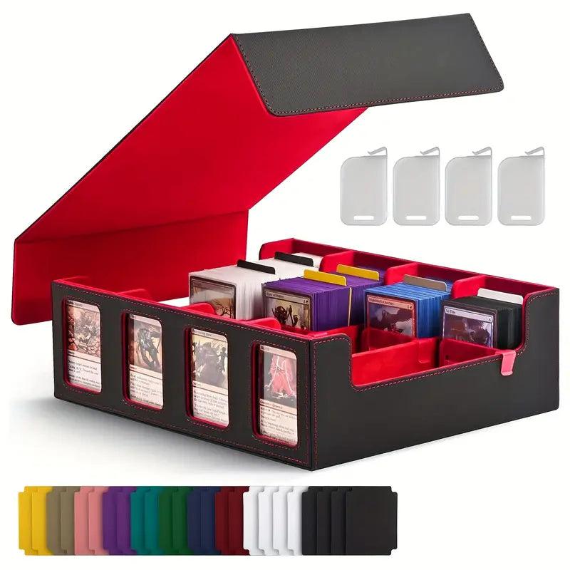 Black & Red Magnetic Card Storage Box - 3000+ Cards
