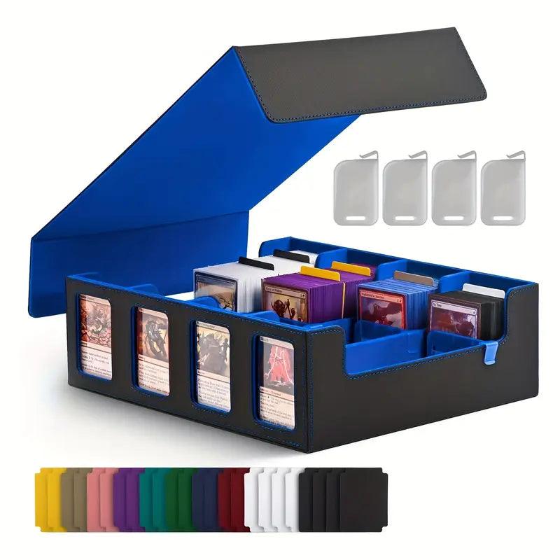 Black & Blue Magnetic Card Storage Box - 3000+ Cards