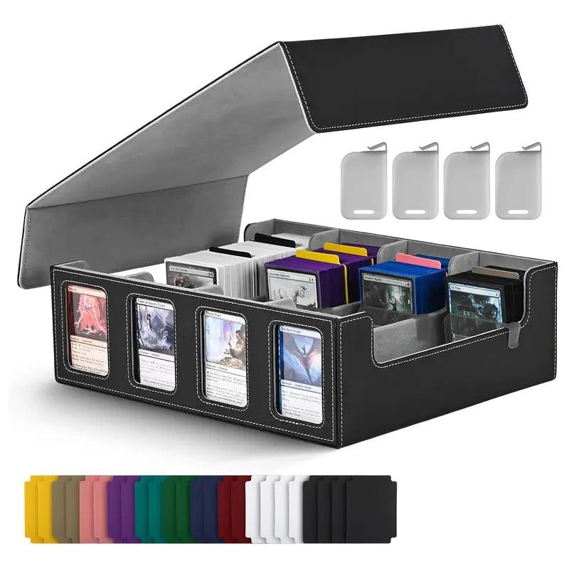 Black & Grey Magnetic Card Storage Box - 3000+ Cards
