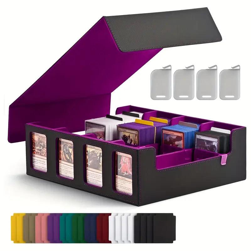 Black & Purple Magnetic Card Storage Box - 3000+ Cards