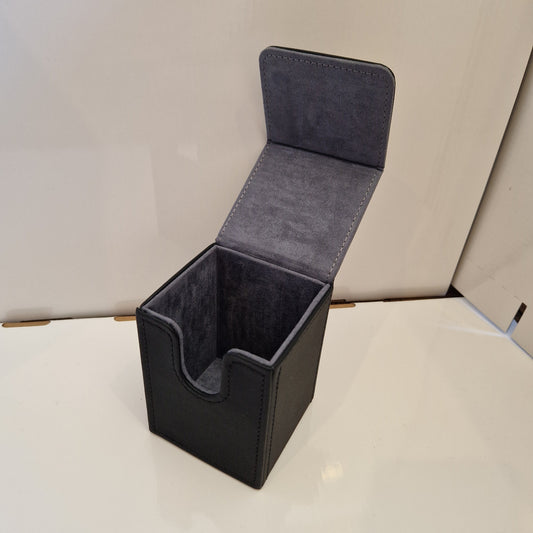 Black Magnetic Deck Box, Grey Interior - 100 Cards