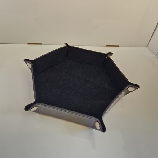 Black Foldable Hexagonal Dice Tray