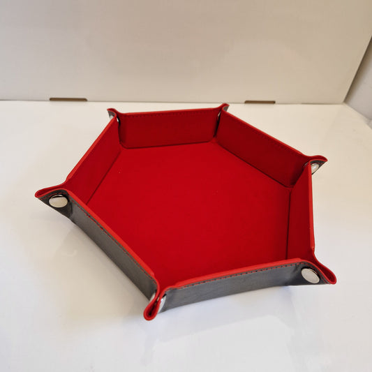 Red Foldable Hexagonal Dice Tray