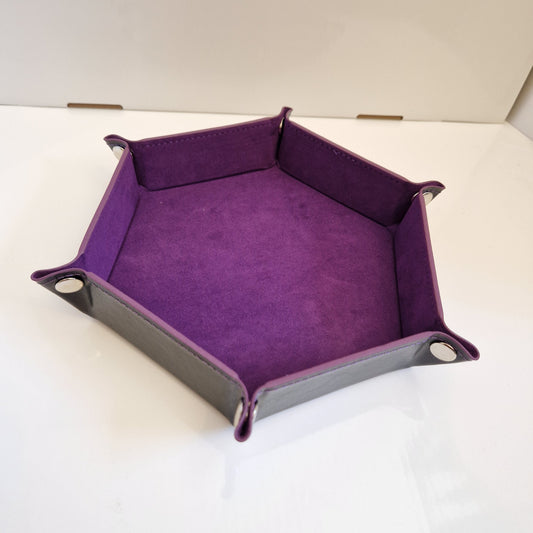 Purple Foldable Hexagonal Dice Tray