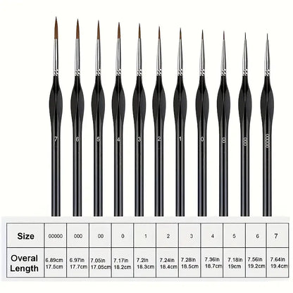 11 Pcs Fine Detail Paint Brush Set
